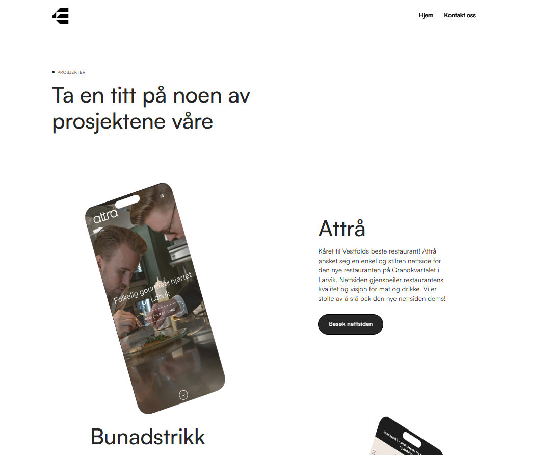 Nettside for Elegant Media AS