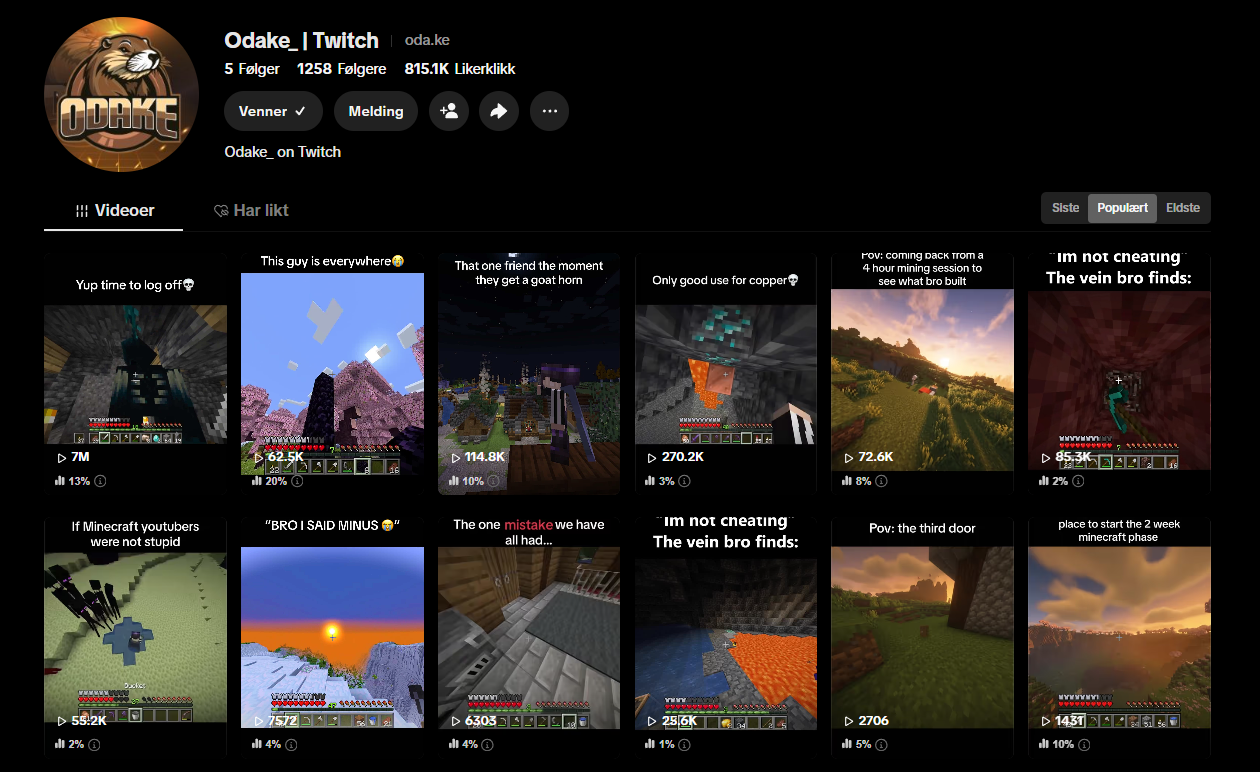 TikTok-kontoen Odake_ | Twitch