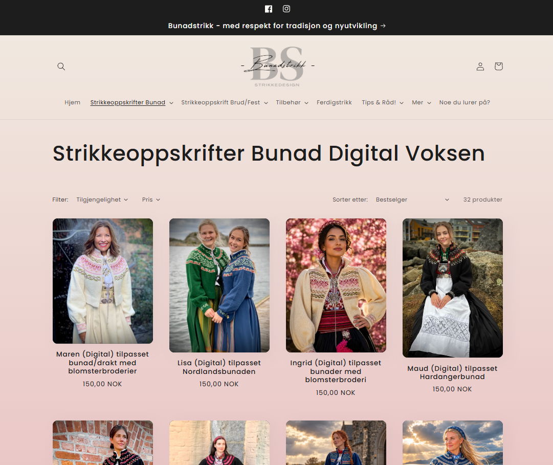 Nettbutikk for Bunadstrikk DA